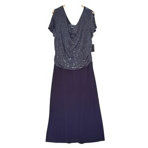 Enfocus Studio Navy Long Dress Sz 20W Formal Mother of the Bride Formal Party